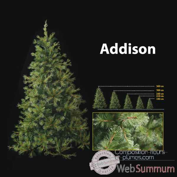 Sapin de Nol 240 cm Professionnel Addison Hard Needle Pine Tree 900 lumires Vert